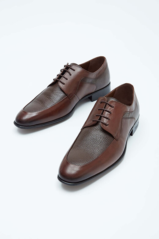 Tamer Tanca Erkek Hakiki Deri Kahverengi Klasik Ayakkabı 1