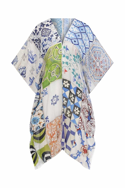 Desenli Çok Renkli Kimono Standart Renk Y2284303_089 4