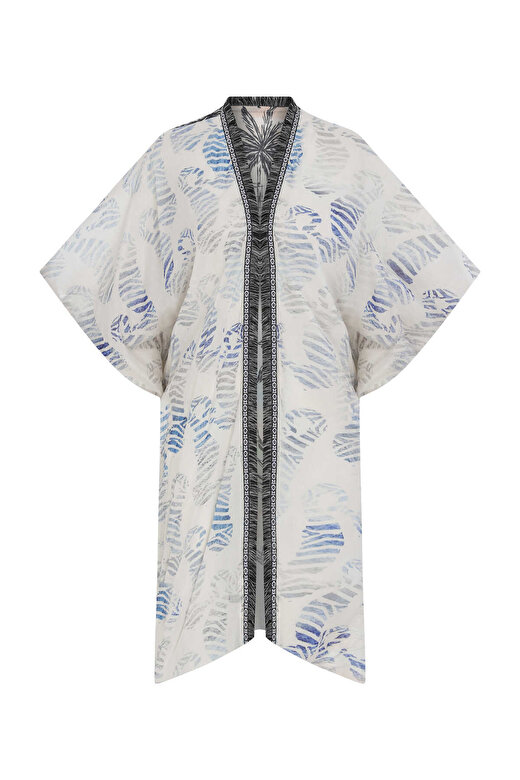 Püsküllü Desenli Etnik Kimono Standart Renk Y2284309_089 4
