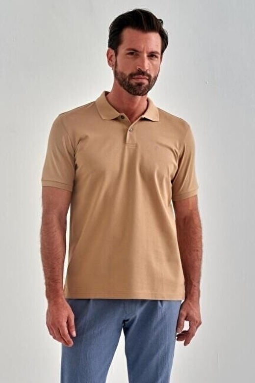 Bisse Erkek Pike Polo Yaka T-Shirt Bej TSNOS005_D07 1