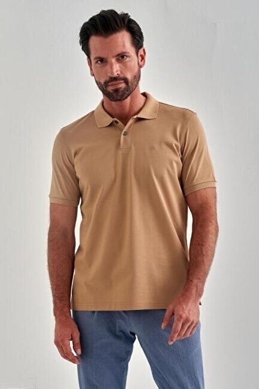 Bisse Erkek Pike Polo Yaka T-Shirt Bej TSNOS005_D07 4