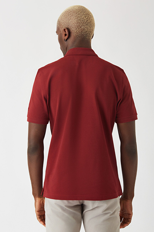 Bisse Erkek Balenli Yaka  Basic Regular Fit T-Shirt Bordo TS22Y22013_D25 2