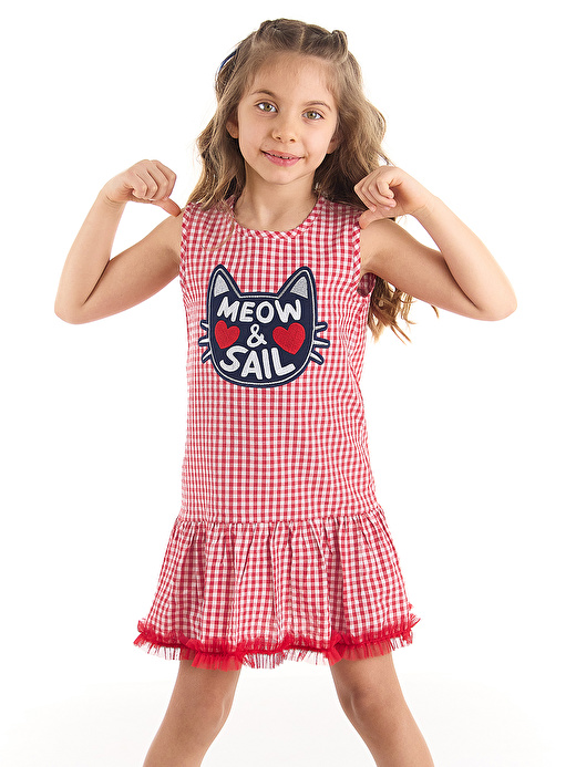 Denizci Kedi Kız Çocuk Elbise 1