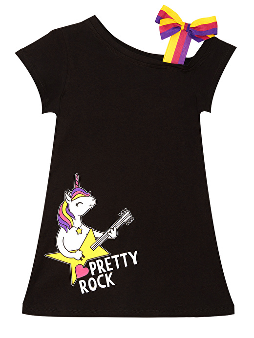 Unicorn Rock Kız Çocuk Siyah Elbise 3