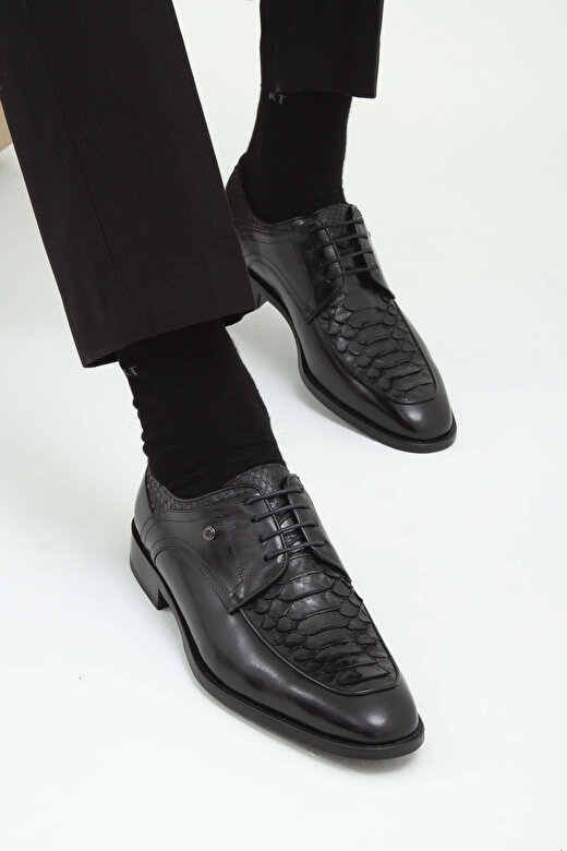 Tamer Tanca Erkek Hakiki Deri Siyah Klasik Ayakkabı 4