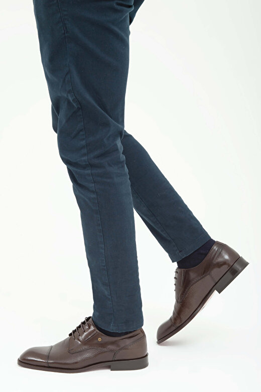 Tamer Tanca Erkek Hakiki Deri Kahverengi Klasik Ayakkabı 1