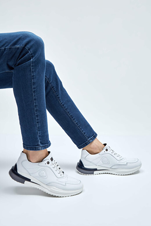 Tamer Tanca Erkek Hakiki Deri Beyaz Sneakers & Spor Ayakkabı 3