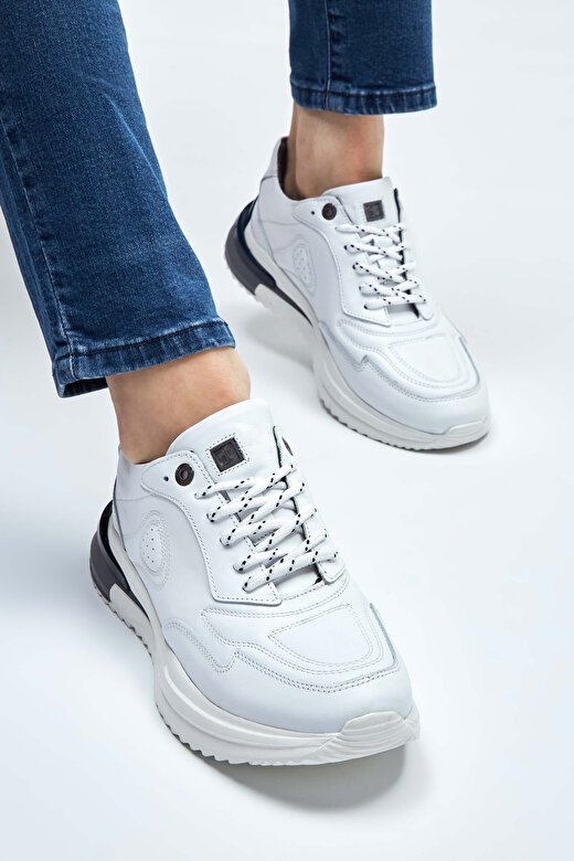 Tamer Tanca Erkek Hakiki Deri Beyaz Sneakers & Spor Ayakkabı 4