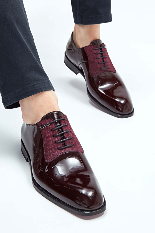 Tamer Tanca Erkek Hakiki Deri Bordo Rugan Klasik Ayakkabı 4