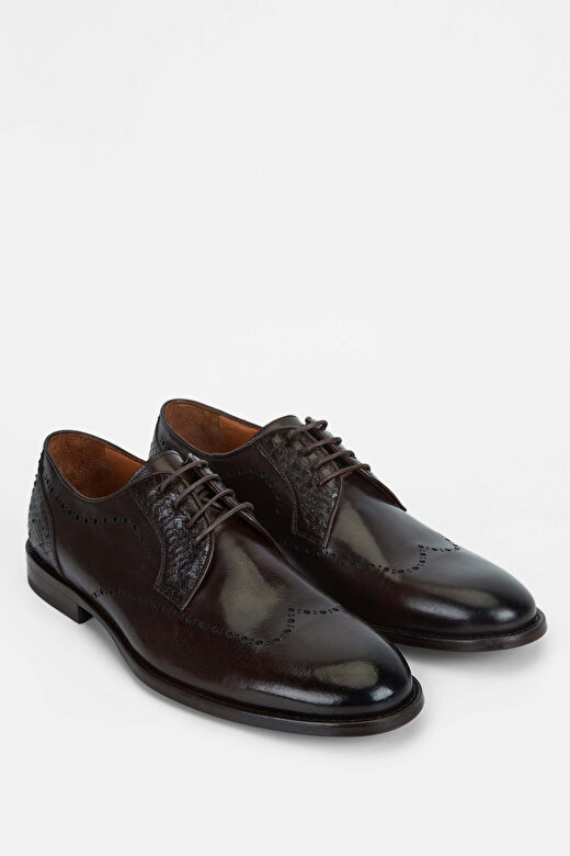 Tamer Tanca Erkek Hakiki Deri Kahverengi Bufalo Klasik Ayakkabı 2