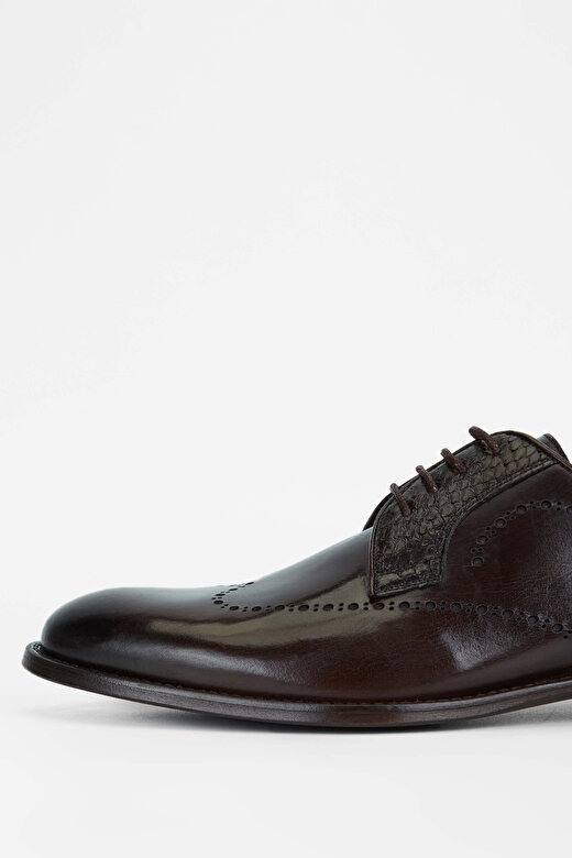 Tamer Tanca Erkek Hakiki Deri Kahverengi Bufalo Klasik Ayakkabı 3