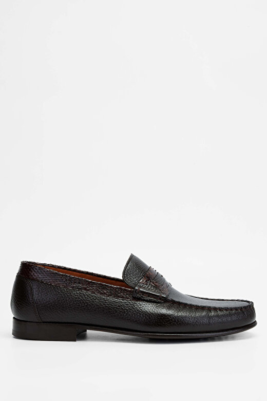 Tamer Tanca Erkek Hakiki Deri Kahverengi Loafer Ayakkabı 1