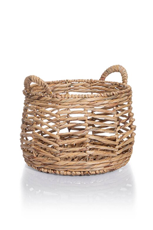 Meander Natural El Yapımı Rattan Örme Su Sümbülü Sepet 30x31cm 8851 2