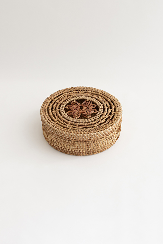 Meander El Yapımı Rattan Çok Amaçlı Saklama Kutusu 20x20x8cm 8880 3