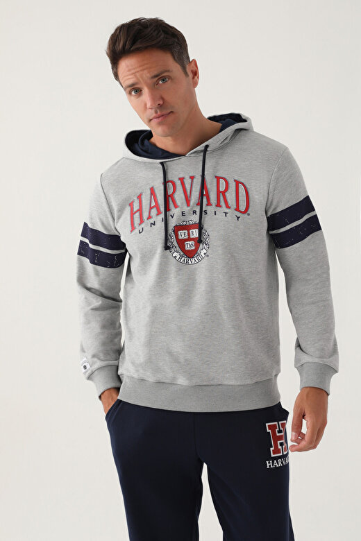 Harvard Gri Melanj Erkek Sweatshirt 1