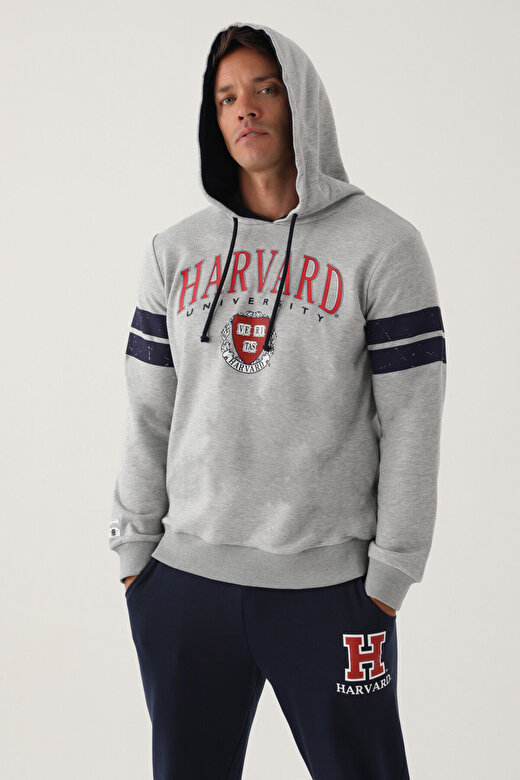 Harvard Gri Melanj Erkek Sweatshirt 2