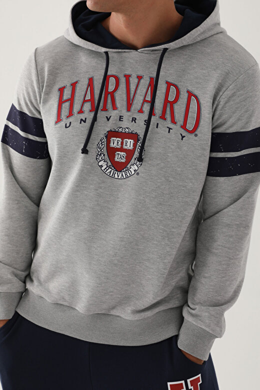 Harvard Gri Melanj Erkek Sweatshirt 3