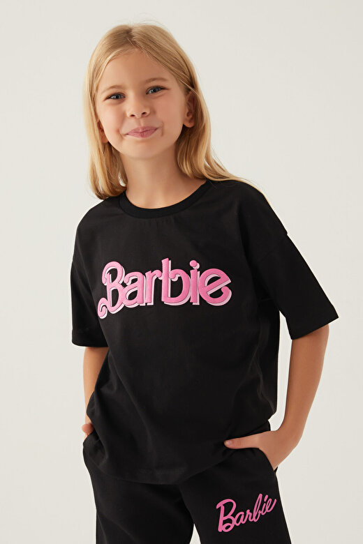 Barbie Short Siyah Kız Çocuk T-Shirt 2