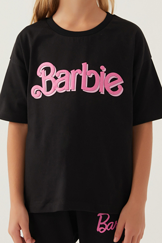 Barbie Short Siyah Kız Çocuk T-Shirt 4