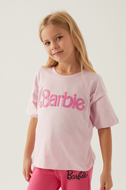 Barbie Short Toz Pembe Kız Çocuk T-Shirt 2