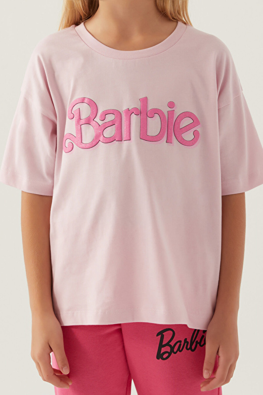 Barbie Short Toz Pembe Kız Çocuk T-Shirt 4