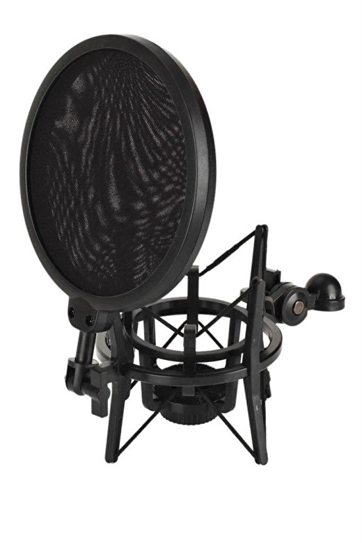 NB39 Masa Mikrofon Standı (Sehpa) + Sh-101 Pop Filtre ve Shock Mount Set 2