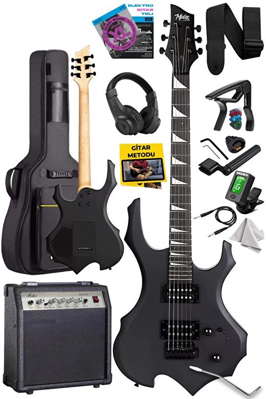 Midex Force-AMP30 Üst Seviye 30 Watt Amfili Elektro Gitar H-H Profesyonel Full Set Aksesuarlı 2