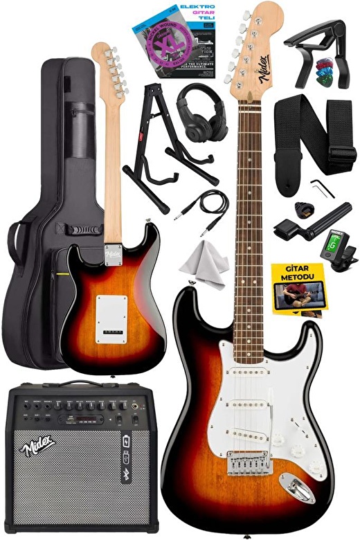 Midex RPH-30SB-50AMP Gül Klavye SSS 50W Amfili Elektro Gitar Seti 2