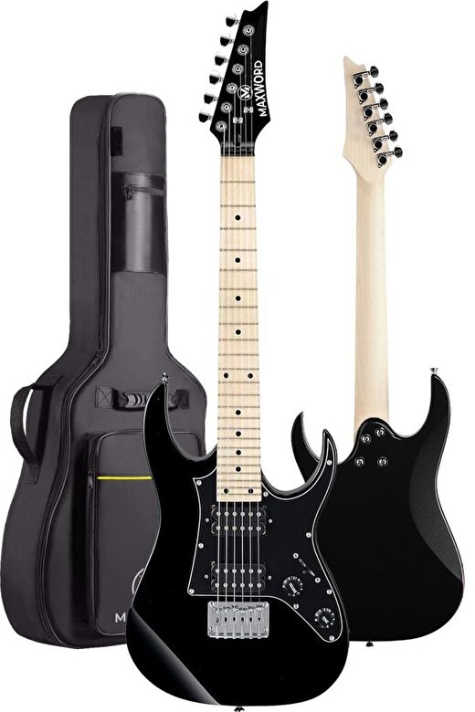 Maxword DE-150BK-ST Maple Klavye HH Manyetik Yüksek Kaliteli Elektro Gitar Seti 4