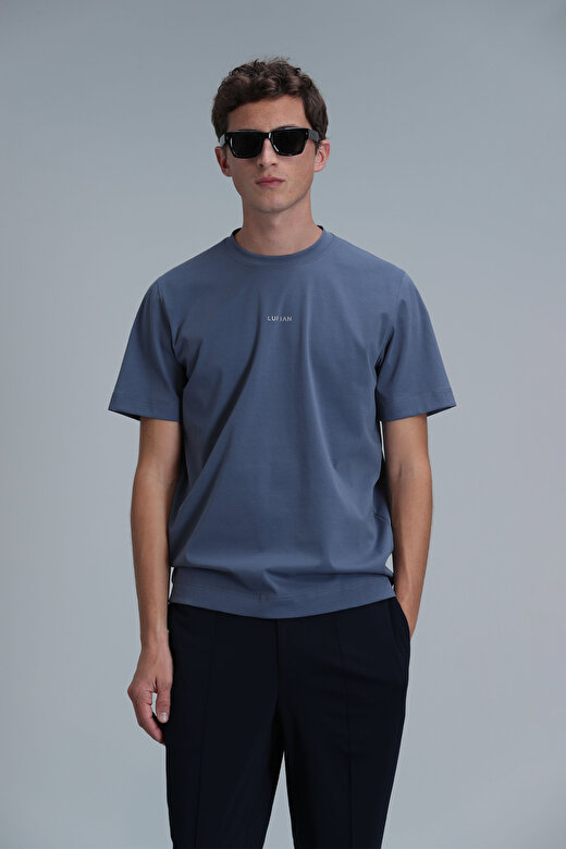 Antony Modern Grafik T- Shirt Koyu Mavi 1