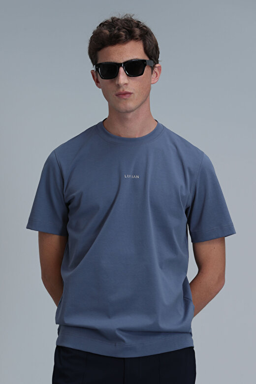 Antony Modern Grafik T- Shirt Koyu Mavi 4