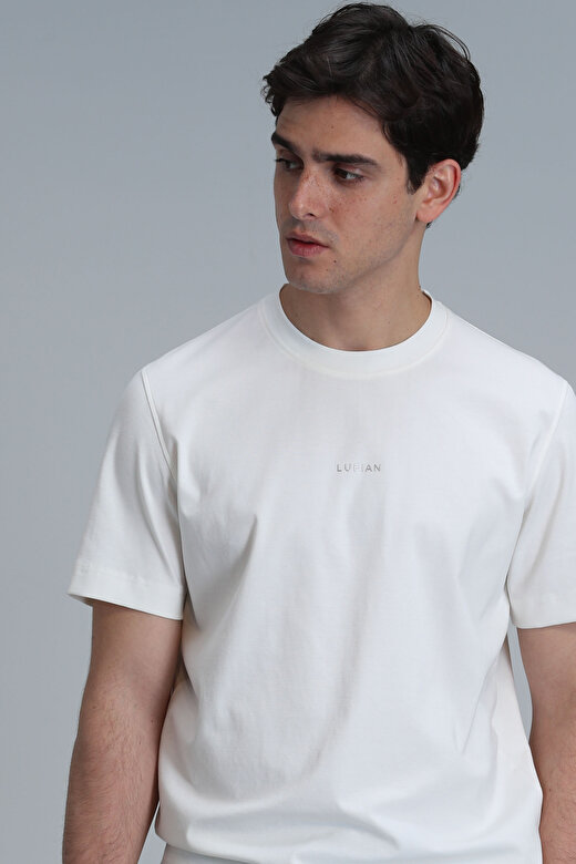 Antony Modern Grafik T- Shirt Kırık Beyaz 4