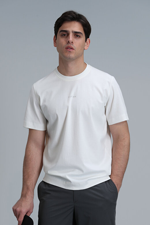 Antony Modern Grafik T- Shirt Kırık Beyaz 1