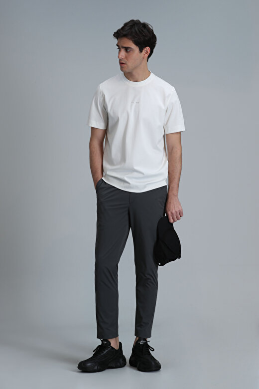 Antony Modern Grafik T- Shirt Kırık Beyaz 4