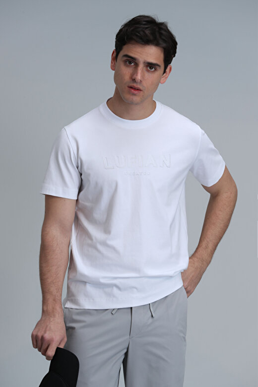 Gold Modern Grafik T- Shirt Beyaz 4