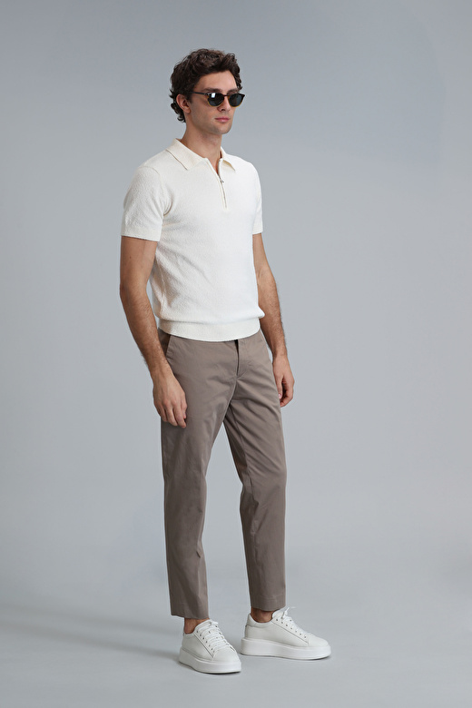 Plus Smart Erkek Chino Pantolon Slim Fit Toprak 3