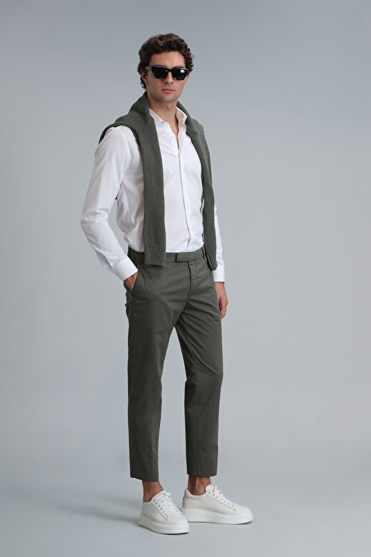 Plus Smart Erkek Chino Pantolon Slim Fit Yeşil 4