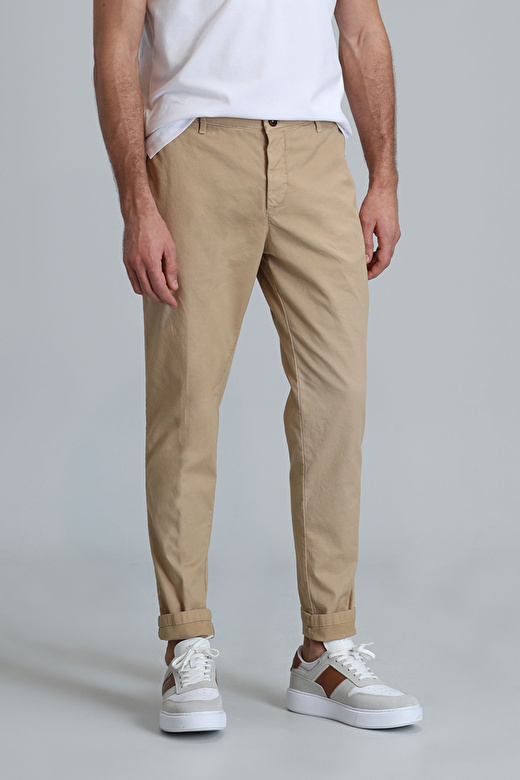 Tom Smart Erkek Chino Pantolon Slim Fit Deve Tüyü 2