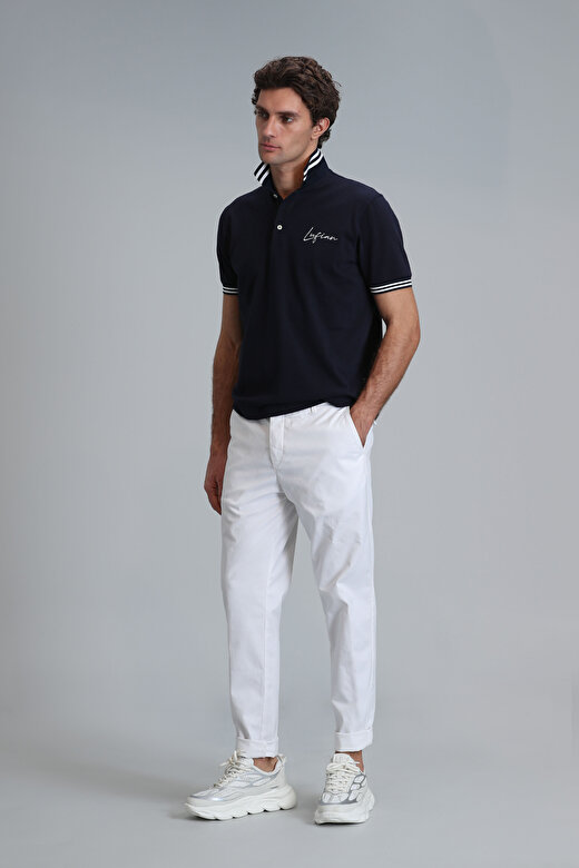 Tom Smart Erkek Chino Pantolon Slim Fit Beyaz 4