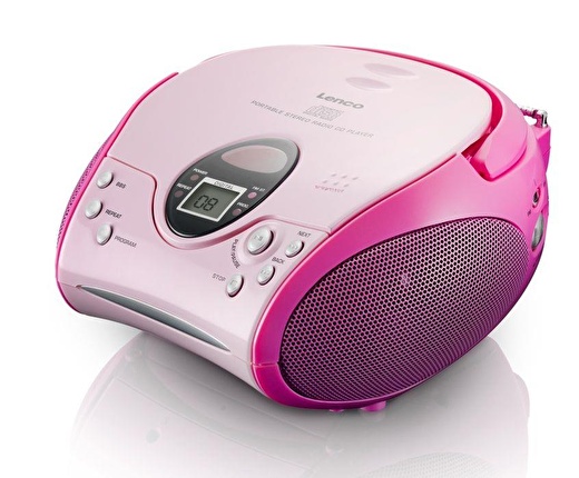 Lenco SCD-24 Portable Taşınabilir Müzik Seti Radyo CD Çalar-Pembe 1