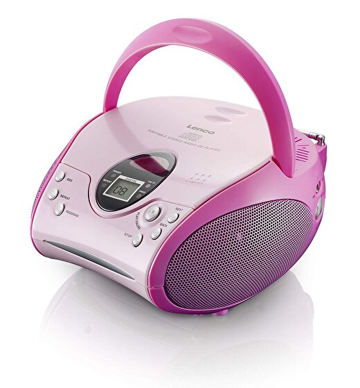 Lenco SCD-24 Portable Taşınabilir Müzik Seti Radyo CD Çalar-Pembe 2