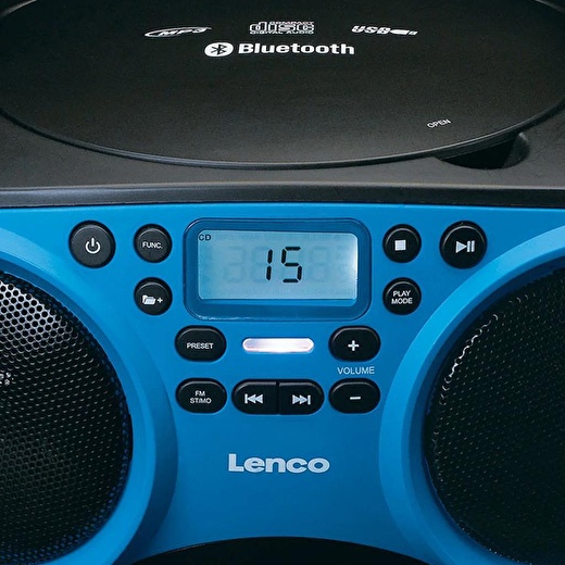 LENCO SCD-501 Mavi TAŞINABİLİR Müzik Seti FM RADYO BLUETOOTH ÖZELLİKLİ CD-USB OYNATICI - MAVİ 4