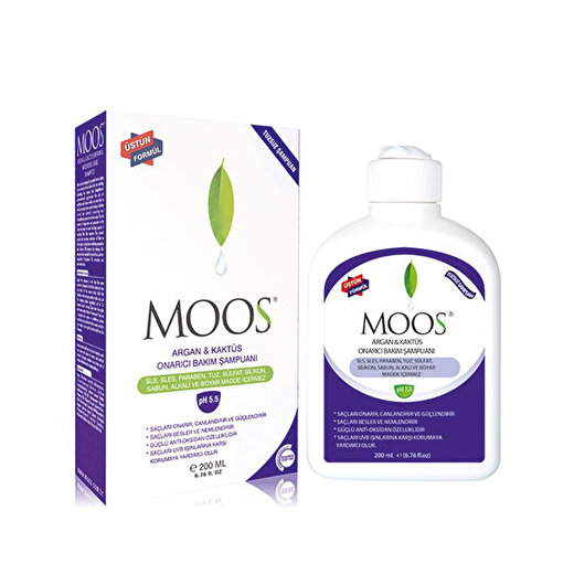 Moos Argan ve Kaktüs Onarıcı Bakım Şampuanı 200 ml 1