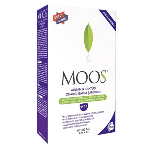 Moos Argan ve Kaktüs Onarıcı Bakım Şampuanı 200 ml 2