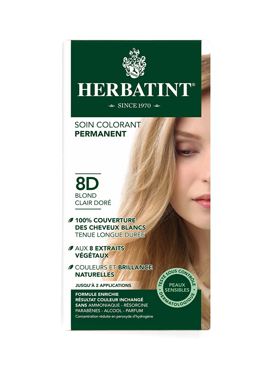 Standart Kadın Renksiz Herbatint 8D Blond Clair Dore Saç Boyası Kozmetik Bakımı Şampuan