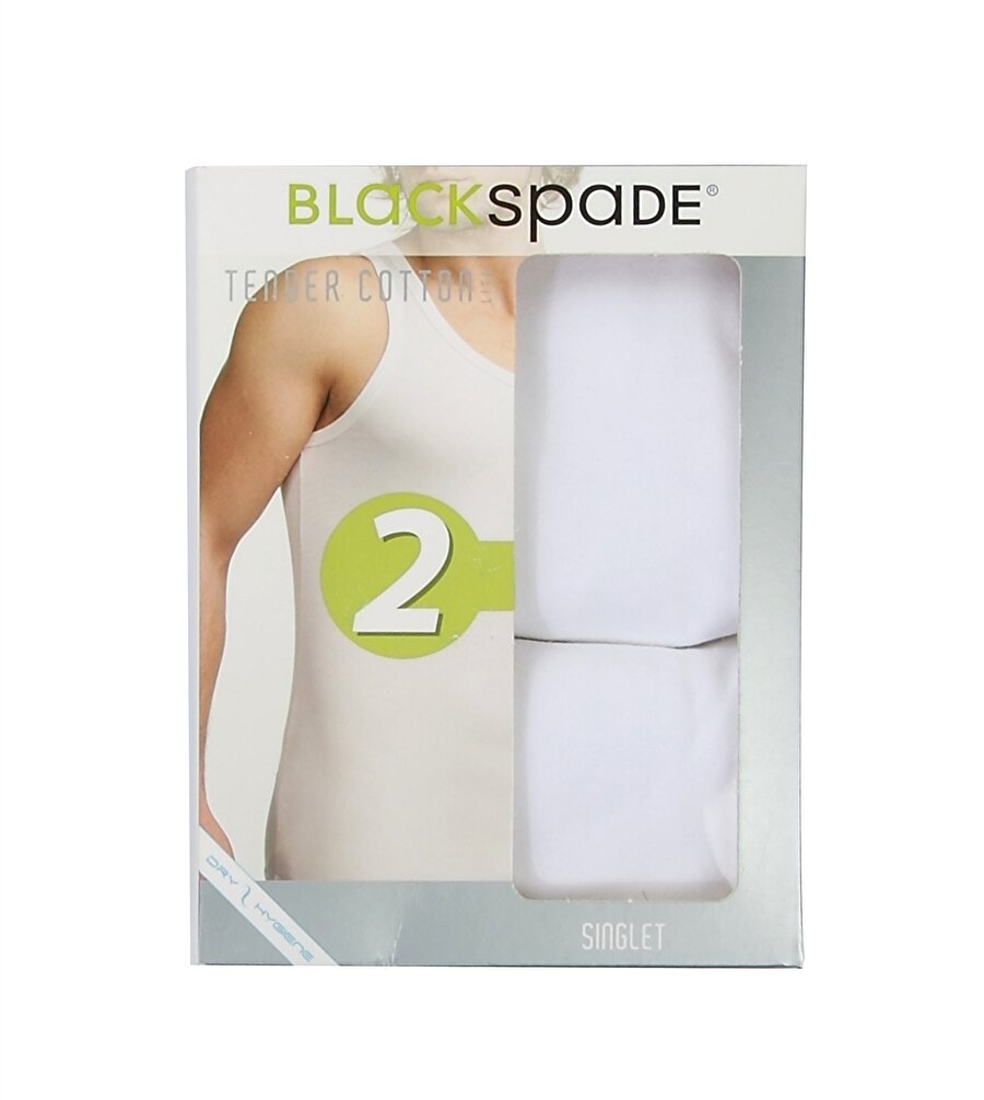 M Beyaz Blackspade Tender Cotton 2 Pack Singlet İç Giyim Atlet Erkek AtletFanila