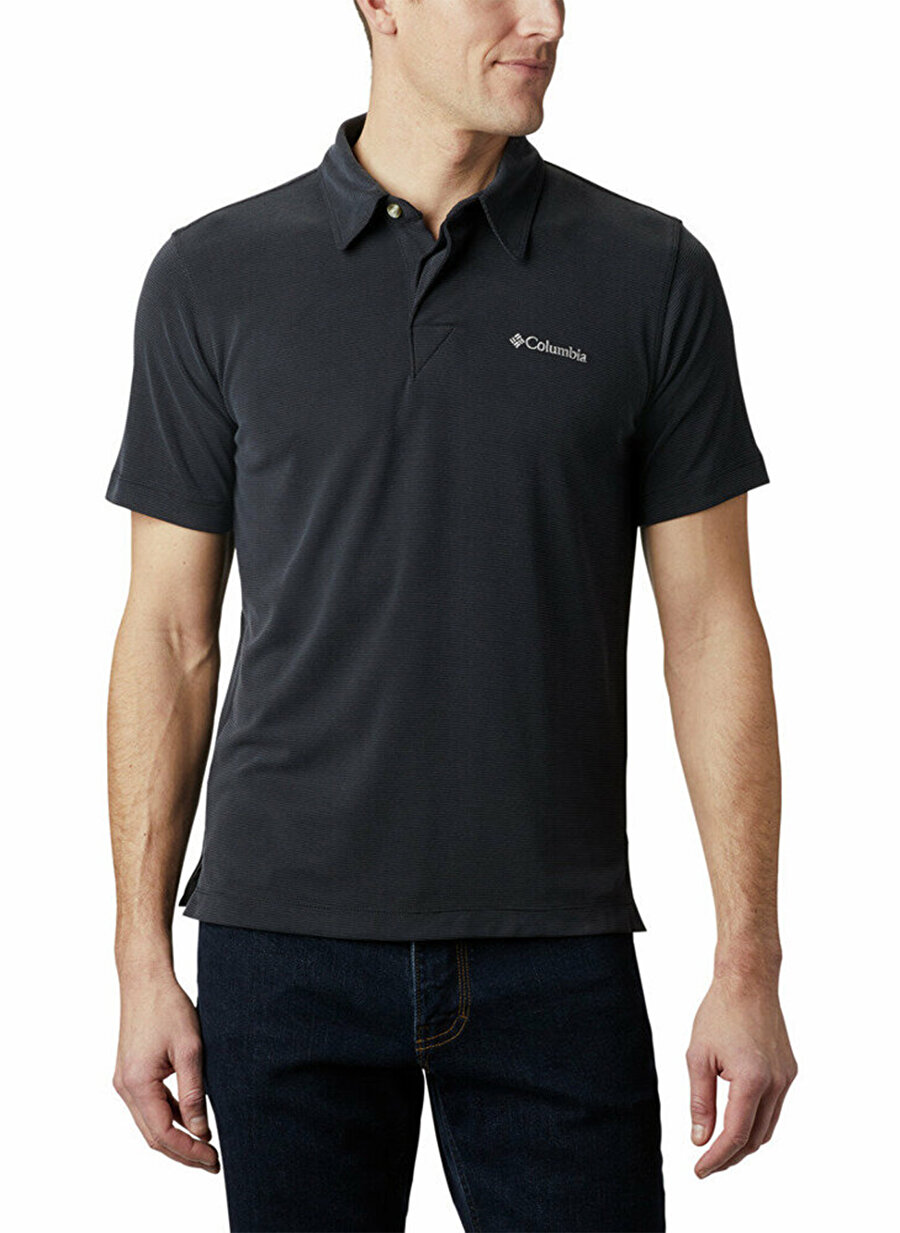 S Siyah Columbia Em6527 Sun Ridge Polo T-Shirt Spor Erkek Giyim T-shirt