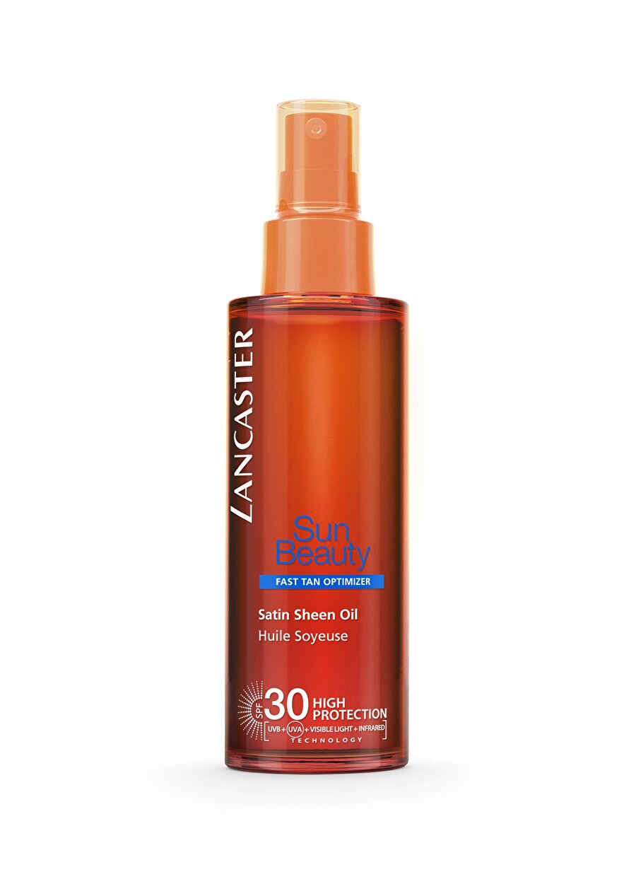 Standart unisex Renksiz Lancaster Sun Beauty Satin Sheen Oil Fast Tan Optimizer Spf30 150 Ml Güneş Ürünü Kozmetik Ürünleri