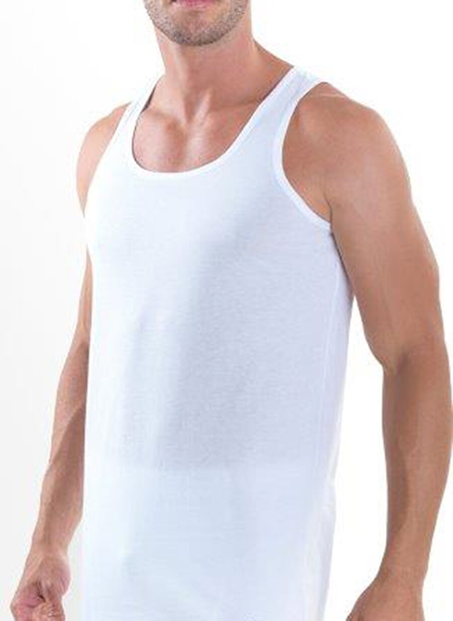 2XL Beyaz Blackspade Tekli İç Giyim Atlet Erkek AtletFanila