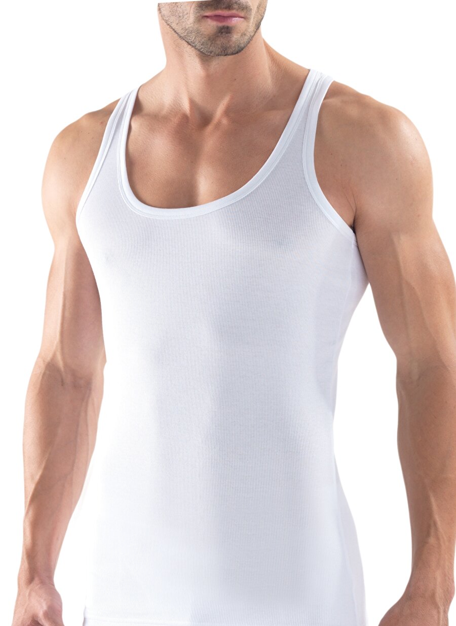 L Beyaz Blackspade Tekli İç Giyim Atlet Erkek AtletFanila